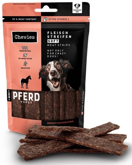 Chewies Meat Strips Soft Mini Konina 70g