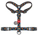 Collar WauDog Nylon Szelki nylonowe anatomiczne w kształcie litery H, z QR-paszportem, plastikowy fastex, wzór POMARAŃCZE, rozmi