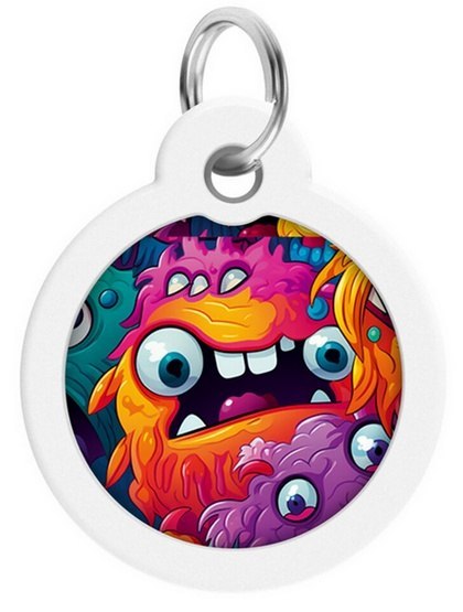Collar WauDog Smart ID Zawieszka z QR-paszportem okrągła 3cm zębate potwory