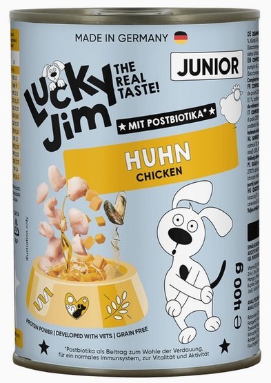 Lucky Jim Classic Junior Kurczak puszka 400g