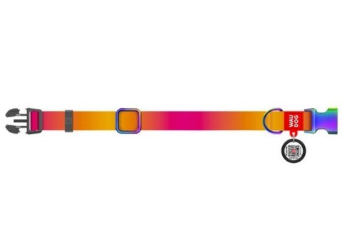 Collar WauDog Recycled Obroża nylonowa z QR-paszportem, gradient M 20mm x 28-40cm pomarańczowy