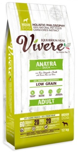 Vivere Dog Medium Adult Duck 12kg Karma Monobiałkowa z Kaczką