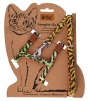 Dingo Komplet dla kota - Smycz i szelki Leopard
