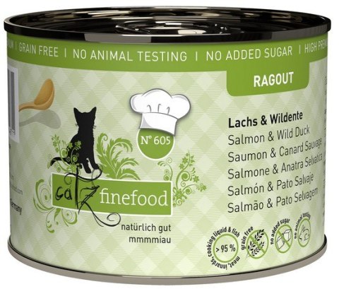 Catz Finefood Ragout in Sauce Łosoś i Dzika Kaczka (N.605) puszka 190g