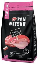 Pan Mięsko Karma sucha dla szczeniąt - cielęcina i przepiórka chrupki XS 3kg