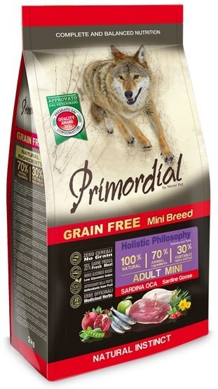 Primordial Dog Grain Free Mini Adult Sardine & Goose - sardynki & gęś 2kg