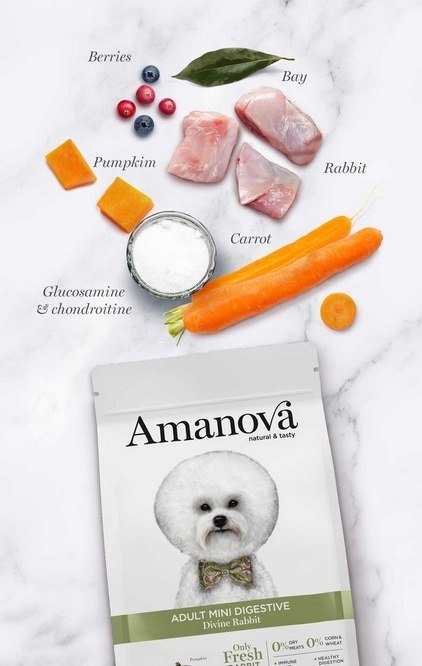 Amanova Dog Adult Mini Digestive Divine Rabbit - królik 2kg