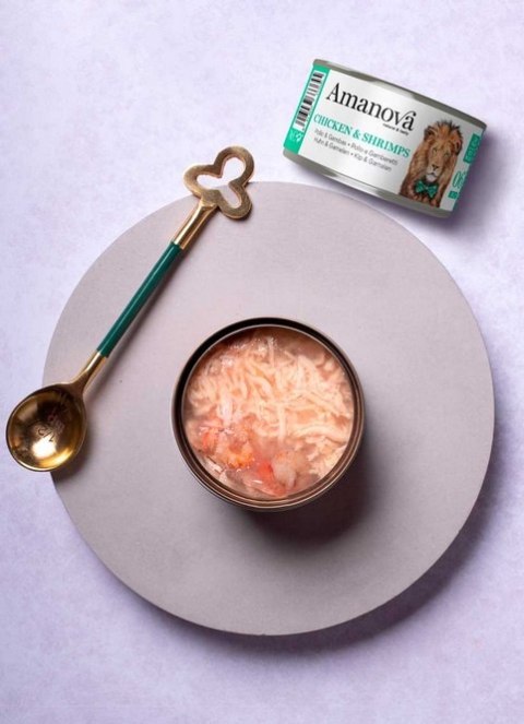 Amanova Cat Chicken & Shrimps - kurczak i krewetki w galaretce puszka 70g [06]