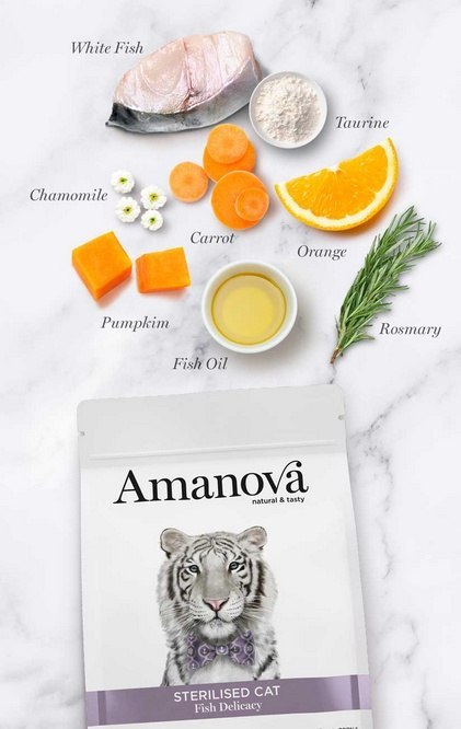 Amanova Cat Sterilised Fish Delicacy - biała ryba 300g [termin ważności: 17.09.2026]