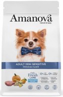 Amanova Dog Adult Mini Sensitive Delicious Lamb - jagnięcina 7kg [termin ważności: 19.09.2026]