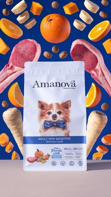 Amanova Dog Adult Mini Sensitive Delicious Lamb - jagnięcina 7kg [termin ważności: 19.09.2026]