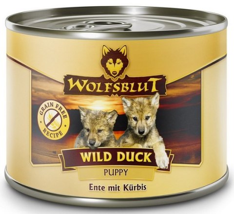 Wolfsblut Dog Wild Duck Puppy - kaczka i dynia puszka 200g